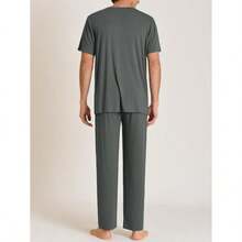 Latuza Men's Soft Pajama Set Viscose Short Sleeves Top With Pants