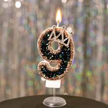 1 件 0-9 数字生日蜡烛带皇冠装饰，生日蛋糕数字蜡烛，结婚纪念日，毕业派对，房间装饰，礼物，生日蜡烛，生日装饰，生日快乐，蛋糕蜡烛，房间装饰 - 黑色 - 查看 15