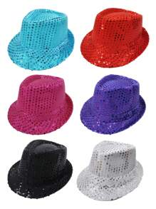 D EXCEED 1/2/3/6/9PCS Fashionable Sequin Fedora Party Hat, Unisex Sparkling Accessory For Costumes, Parties, Events & Everyday Style