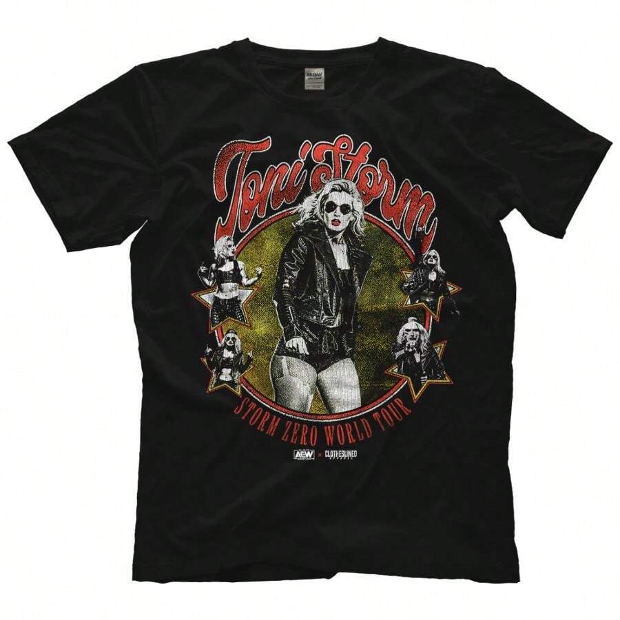 Toni Storm - Storm Zero World Tour 2022 - AEW X Clotheslined Official T-Shirt - 黑色 - 查看 1
