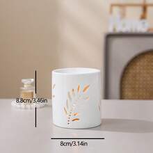 Duży ceramiczny świecznik typu tealight, pusty wzór, zestaw świec tworzących przytulną atmosferę, dyfuzor olejków eterycznych, kadzielnica, podgrzewacz do wosku, wystrój domu