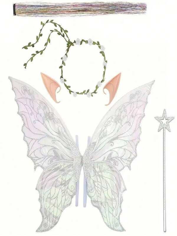 1 Peça Asas de Borboleta Cintilantes - Asas de Fada Iridescentes Douradas e Roxas Deslumbrantes para Mulheres, Acessórios de Fantasia de Carnaval, Adereços para Festas de Halloween e Natal, Sem Necessidade de Baterias