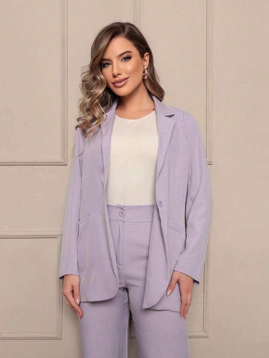 Blender Set With Luis Fabric Pants Stay Warm In Winter - Lilac Purple - View 1