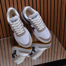 Men's Casual Skater Sneakers Super Comfortable New Release White Sand - 白色 - 查看 5