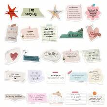 50 Inspirational Quotes Stickers - Floral, Geometric & Star Designs In Soft Colors For Laptop Phone Case Decoration - Positive Affirmation, Self Care, Daily Encouragement, Inspiration Stickers, Fun Patterns