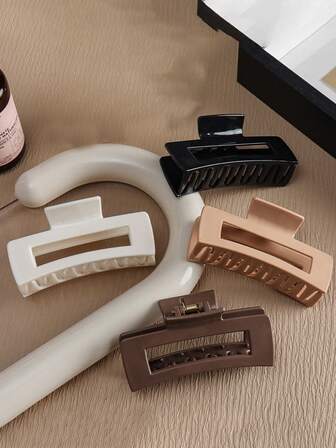 4 件/1 件大号硅胶发夹，女士柔软橡胶发饰，半丸子头，齐肩发，马尾夹，灵活防撞保护发夹，发夹时尚爪夹女士发夹女士发夹优雅发夹秋季配饰秋冬发夹适合度假装女士