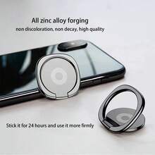1 件 360° 可旋转磁性车载手机指环支架，锌合金多功能可折叠懒人桌面手机指环支架，兼容 、Android 手机，生日、家人、朋友礼物手机握持手机支架 - 彩色 - 查看 4