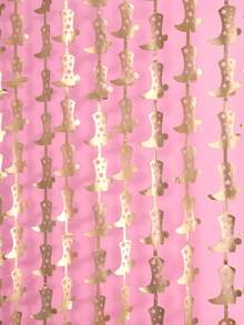 2 paquetes de decoraciones para fiesta del oeste - Decoraciones para fiesta de rodeo, decoraciones de botas en el suelo de 3.3ft X 6.6ft para despedida de soltera, cumpleaños, fotomatón, tema de rancho, ducha nupcial - Telón de fondo de oropel metálico y decoraciones para boda campestre