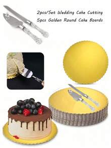 5 Stücke Tortenkartons, Goldene Tortenkartons, fettdichte runde Tortenteller, runde Tortenkartons, dicke Pappe, stabiler Tortenboden, Tortenboden, ideal zum Backen von DIY-Torten und Gebäck, professioneller Tortenteller für Tortendekorationen, stabiler Tortenkartong, lebensmittelsicheres Papiermaterial, Vollumfang-Kantenschutz für schwere oder mehrstöckige Torten, Pizzaboden, Küchenbackzubehör für Zuhause, für Torten-DIY, Desserts und Präsentation von Basteleien, Valentinstag, Dessert-Handwerksausstellung