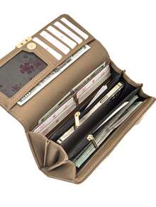 MINGYOU New Women's Long Wallet, Fashion Classic Buckle Flap Multi-Functional Large Capacity Wallet, Women's Cash Wallet, Long Wallet, Essential For Autumn