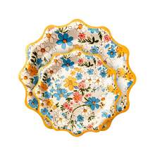 10pcs Floral Paper Plates Vintage Flower Party Supplies 7.5" 9.8" Scalloped Edge Party Plates Napkins Cups Party Decorations Set Suitable For Wedding Bridal Baby Shower Garden Party Tableware