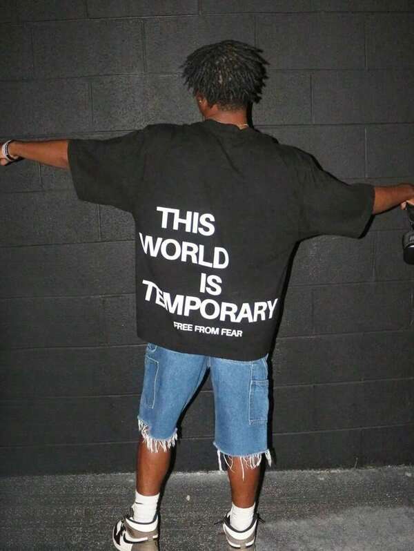 This World Is Temporary Print Cotton T-Shirt