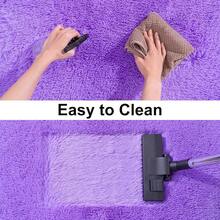 Soft Fluffy Shag Throw Area Rug, 2x4 Black, Non-Slip Bedroom, Hallways, Bedside, Dorm, Living Room - Long Shaggy Rug - 紫色 - 查看 6