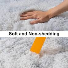 Soft Fluffy Shag Throw Area Rug, 2x4 Black, Non-Slip Bedroom, Hallways, Bedside, Dorm, Living Room - Long Shaggy Rug - 紮染灰色 - 查看 4