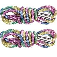 1 对水晶莱茵石鞋带，圆形闪光运动鞋鞋带，闪亮钻石鞋带，长度 120 厘米（约 47.24 英寸） - 彩色 - 查看 19