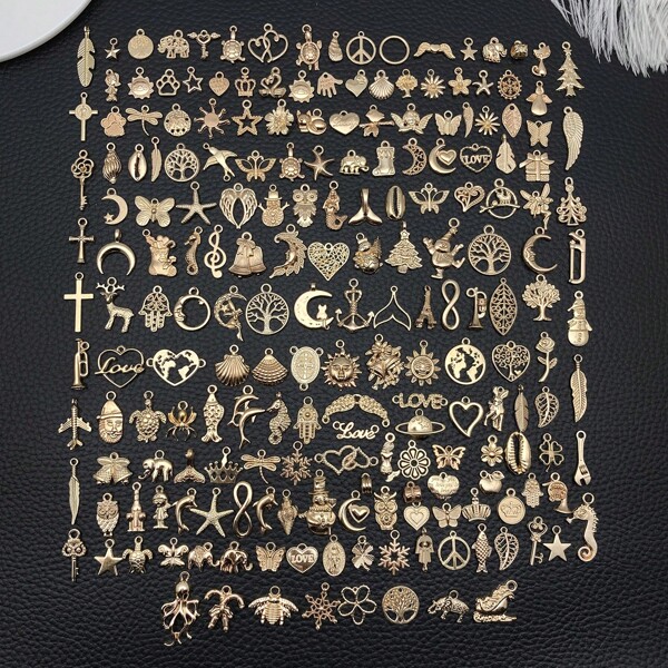 20/30/50/100Pcs Wholesale Bulk Lots Jewelry Making Charms, Random Mixed Golden KC Gold Alloy Charms Pendants For Necklace Bracelet Jewelry Making And Crafting Supplies