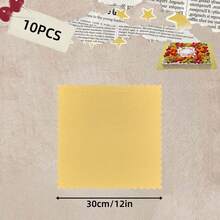 10pcs Square Gold Cake Boards, Fan-Shaped Edge Oil-Proof Disposable Cake Bases - Thickened Bottom Baking Trays, Suitable For Wedding Birthday Cake Supplies, Pizza Base Cake Plate Accessories - Gold - View 13