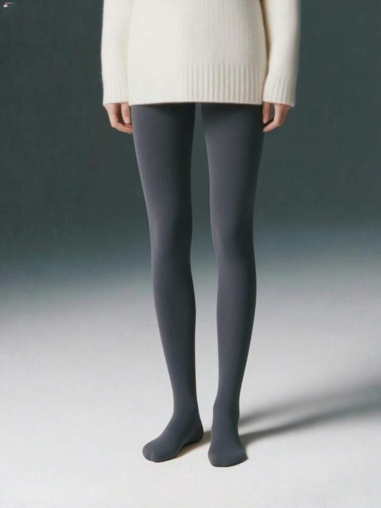 Women's Skin-Tone Tights, Fashionable Leg Shaper, Tight Fit Pantyhose For Autumn/Winter - Dark Grey - View 1