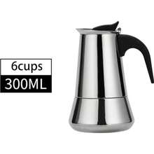 (304L Stainless Steel)9 Cup Moka Pot Percolator Italian Coffee Maker 450ml Stovetop Espresso Moka Stainless Steel Coffee Maker Classic Coffee Maker Suitable For Induction Cooker Ceramic Cooker Belly 2/4/6/9 Cups Optional - Silver - View 5