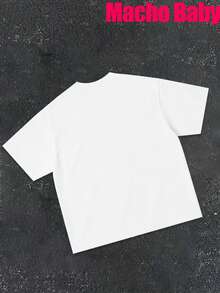 Large Printed Street Hip-Hop Y2K Style Back To School Summer, Suitable For Both Men And Women, Casual Outdoor Sports Children's Clothing, Pure Cotton Round Neck T-Shirt, Sweat Wicking, Durable, Soft And Comfortable. Skin Friendly Children's Clothing Tops Can Be Given As Gifts - 白色 - 查看 2