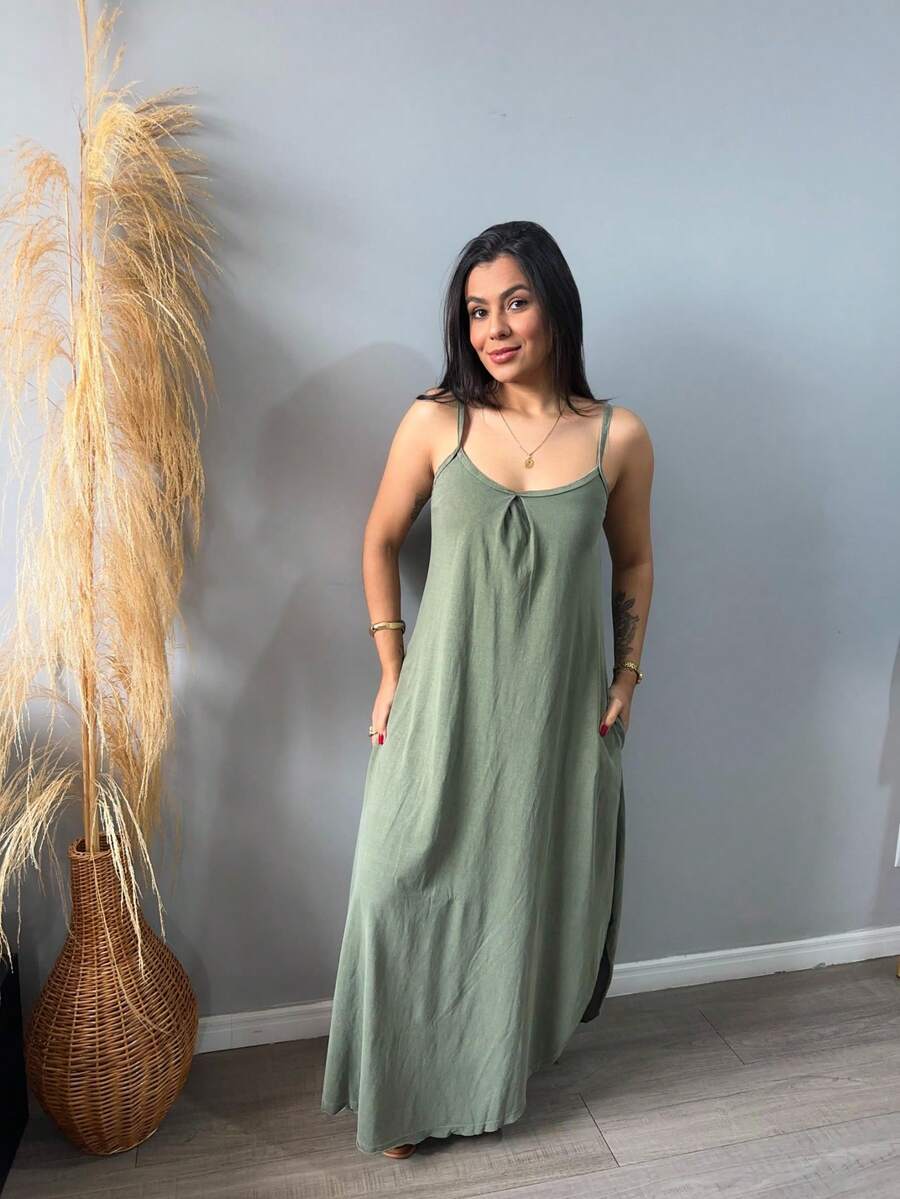 Simple Deza Tank Dress - 綠色 - 查看 1