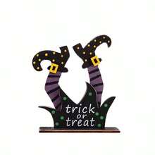 1pc/5pcs Halloween Wooden Sign Decoration Set, 5 Classic Styles For Halloween Indoor Decoration, Table Centerpiece, Halloween Ambiance Decorative Wooden Ornament, Halloween Decoration Home Decor Fall Decor Room Decor Autumn Decor - Multicolor - View 9