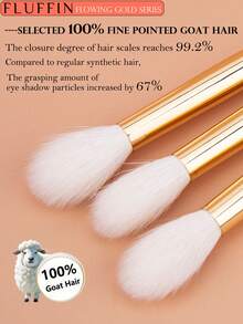 1 cọ tán phấn mắt FLUFFIN E23, 100% lông dê, màu đỏ rực, thích hợp để tạo khối cho mũi, tán phấn mắt, đầu cọ bằng đồng và cán bằng gỗ hồng mộc châu Phi, dụng cụ trang điểm, cọ kẻ lông mày, cọ tán phấn mắt, cọ xoắn ốc, quà tặng. - Gỗ đỏ - Xem 3