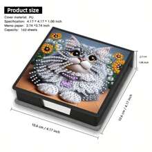 DIY 5D 钻石画套装 - 猫头鹰图案笔记本和便条盒 - 独特的手工礼物，钻石艺术套装，不对称形状，适合办公室和家庭办公桌的独特手工礼物 - 彩色 - 查看 11