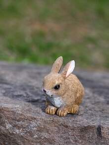 1pc Simulation Rabbit Family Statue Easter Resin Rabbit Ornaments Outdoor Courtyard Garden Desktop Decoration Crafts Rabbit Animal Sculpture Gift - Multicolor - View 7