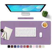 TOWWI PU Leather Desk Pad With Suede Base, Multi-Color Non-Slip Mouse Pad, 36" X 17" Waterproof Desk Writing, Large Desk Blotter Protector (Voilet) - 淺粉色 - 查看 7