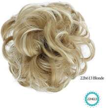 4 Icnh 凌乱发髻发片卷发大发髻发圈浅棕色混合自然金色合成凌乱发髻发片适合女性女孩 - 彩色 - 查看 32