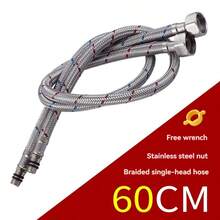 全新冷热水龙头进水软管，1/4英寸不锈钢柔性连接器，适用于水槽、面盆、单螺纹锥形头供水 - 彩色 - 查看 7