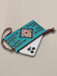 2pcs/Set Bohemian Vintage Women Handbag & Crossbody Shoulder Tote Bag With Wallet - Màu ngọc lam - Xem 7