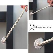Creative No-Drill Iron Window Tie Bands, High Magnetic Force Magnetic Woven Simple Magnetic Suction Cylindrical & Conical Curtain Tie Backs