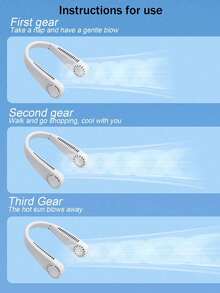 Portable Neck Fan, Air Conditioning Neck Fan, USB Rechargeable, 3 Wind Speeds, Bladeless Design, Suitable For Indoor And Outdoor Use In Summer,Outdoor,Garden,Travel Essentials,Portable Essentials,Beach Essentials,Graduation Season,Commencement,Graduation Ceremony,Graduation Gift,Graduation Present,Graduation Gift,Graduation Present,Congrats Grad,Congratulations Graduate,Valedictorian,Finish School,Graduation Party,Outdoor Essentials,Travel Portable,Hiking Essentials,Camping Essentials,Portable Tools,Summer Essentials ,Summer Portable - Multicolor - View 6
