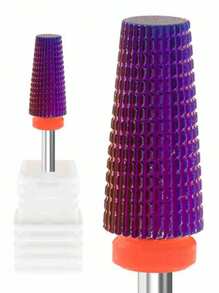 3/32 英寸五合一美甲紫色专业碳化钨指甲钻头，无味锥形铣刀，适用于 DIY 美甲工具配件 - 紫色 - 查看 10