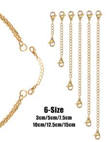 3/6/12pcs Stainless Steel Chain Extender, Necklace Bracelet And Anklet Necklace Chain Extender, Used For Jewelry Making (2.36in 3.93in 5.90in)