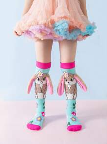 1 Pair Kids Socks, Cute Girls Socks, & Stretchy Mid-Calf Novelty Socks