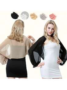 1 pieza Chal/Cárdigan de gasa para mujer, unicolor, adecuado para exteriores, playa, viajes, uso diario, regalo ideal para San Valentín, Día de la Madre, Acción de Gracias, Navidad - Para familia, hermanas, amigas, madres