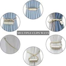 Creative No-Drill Iron Window Tie Bands, High Magnetic Force Magnetic Woven Simple Magnetic Suction Cylindrical & Conical Curtain Tie Backs