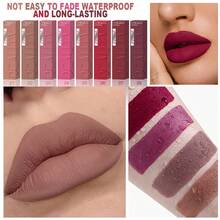 DUNUF 1pcs Liquid Matte Lipstick Velvet Matte Women'S Makeup ,Long-Lasting Waterproof Non-Stick Cup Non-Fade Lip Gloss , Waterproof And Long-Lasting,Ideal For Holidays And Halloween, Christmas, Valentine'S Day - 彩色 - 查看 6