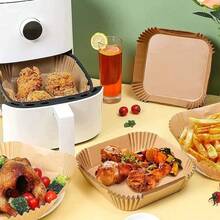 50/100pcs Air Fryer Disposable Liners, Non-Stick Airfryer Baking Papers, Non-Stick Parchment Paper For Baking Roasting Microwave - 50個圓形 - 查看 8