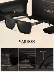 1 Pair VABBON Men's Elegant Square Frame Fashion Glasses, Suitable For Daily Use And Driving - Multicolor - View 1