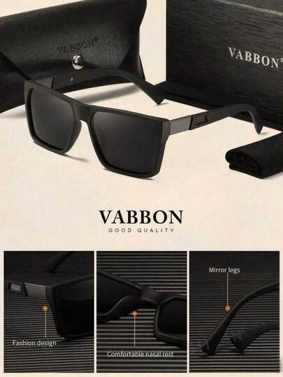 1 Pair VABBON Men's Elegant Square Frame Fashion Glasses, Suitable For Daily Use And Driving