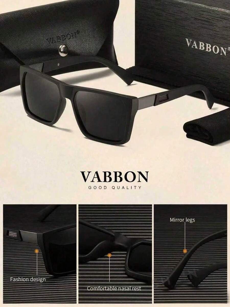 1 Pair VABBON Men's Elegant Square Frame Fashion Glasses, Suitable For Daily Use And Driving - Multicolor - View 1