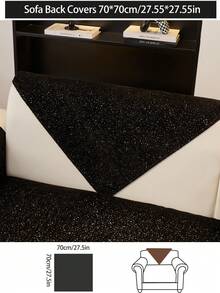 1 husă de pernă pentru canapea, pentru toate anotimpurile, modernă și minimalistă, antiderapantă pentru scaunul de canapea, rezistentă la praf și lavabilă, neagră, moale și la modă, potrivită pentru animale de companie, se potrivește canapelei în formă de L, dormitor, birou, sufragerie