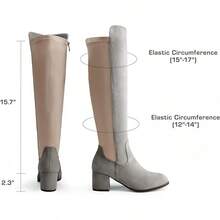 DREAM PAIRS Women's Knee High Stretchy Fashion Boots - Grey - View 4
