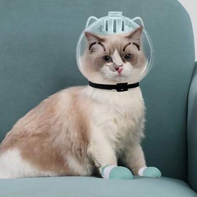 Protective Collar, Anti-Bite Helmet, Bathing, Nail Clipping, Anti-Scratch, Anti-Lick Pet Cat Head Cover, Prevent Cat Biting, Cat Astronaut Headgear, Elizabeth Collar (Small Size For Cats Under 2.5kg, Large Size For Cats Under 8kg)