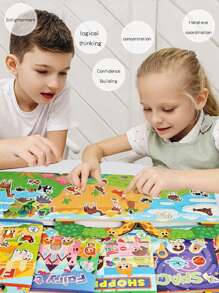 Reusable Sticker Books For Kids, 6 Sets Travel Removable Toddler Sticker Books For 3 4 5 Year Old Girls Boys Birthday Gifts Educational Learning Toys - Ocean & Zoo Animals