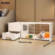 Indoor Cat Cage With Litter Box, Cat Bed, Cat House, Cat Villa, Cat Condo - Multicolor - View 5